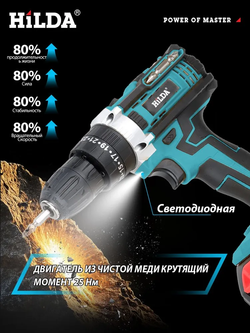 Дрель-шуруповерт,дрель шуруповерт аккумуляторная(Батарея в комплект не входит)