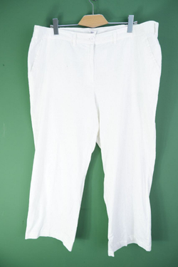 Бриджи Bonprix со льном белые 60+ размер