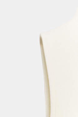 ZARA ТОП БЕЗ РУКАВОВ, ЖЕЛТОВАТО-БЕЛЫЙ