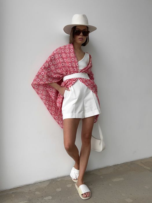 ПАРЕО ПАУЛА РОЗОВЫЙ ПРИНТ (розовый принт onesize)