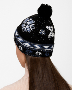 Женская шапка PRIVAL с отворотом RUSSIA-1 черный