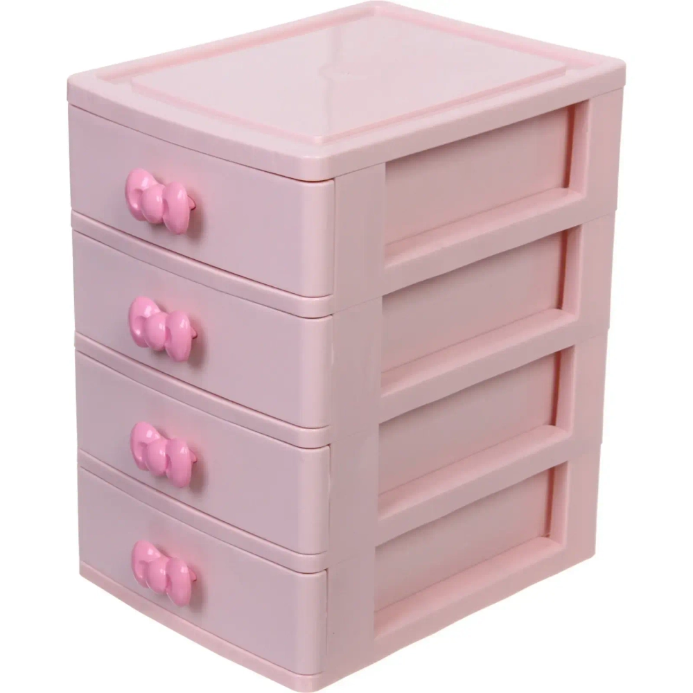 Комод малый для хранения «БАРЛАО», четыреотделения, цвет пудровая роза, 20*13*17см (пакет)