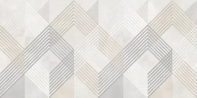 Настенная плитка ALMA Ceramica TWU09RVL014 Rivoli 50x24.9 серая / кремовая глянцевая под камень / с орнаментом