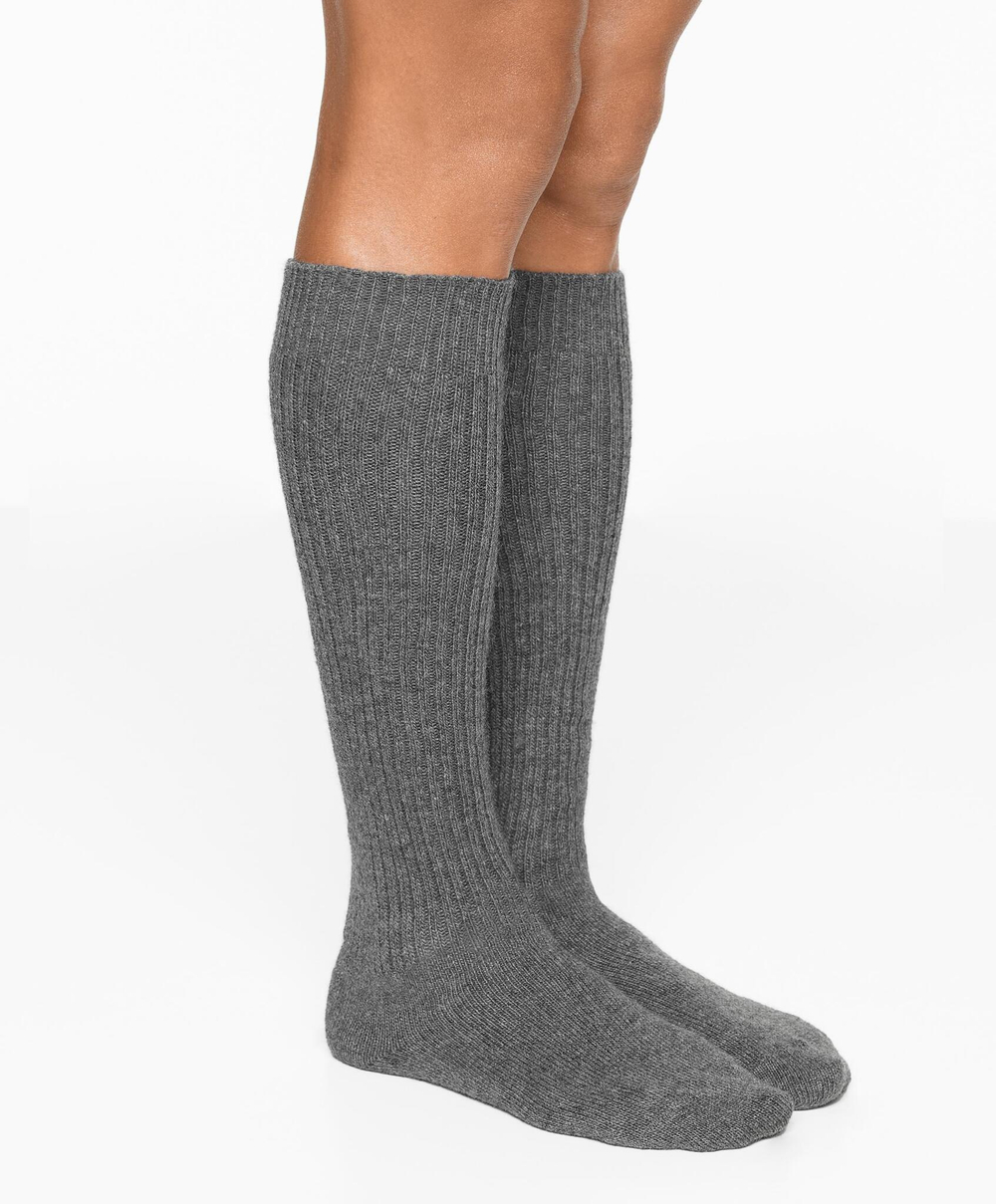 Oysho Длинные носки с добавлением кашемира, темно-серый меланж