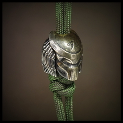 Темлячная бусина "Хищник + Черепок" для ножей , биметалл и мельхиор