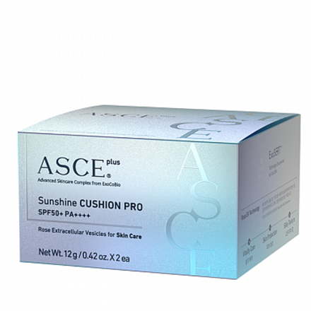 ASCEplus Sunshine Cushion Pro SPF 50+ Солнцезащитный кушон SPF50+ PA++++ обеспечивает ровный естественный тон кожи 12 г х 2 шт. (кушон с запасным блоком)