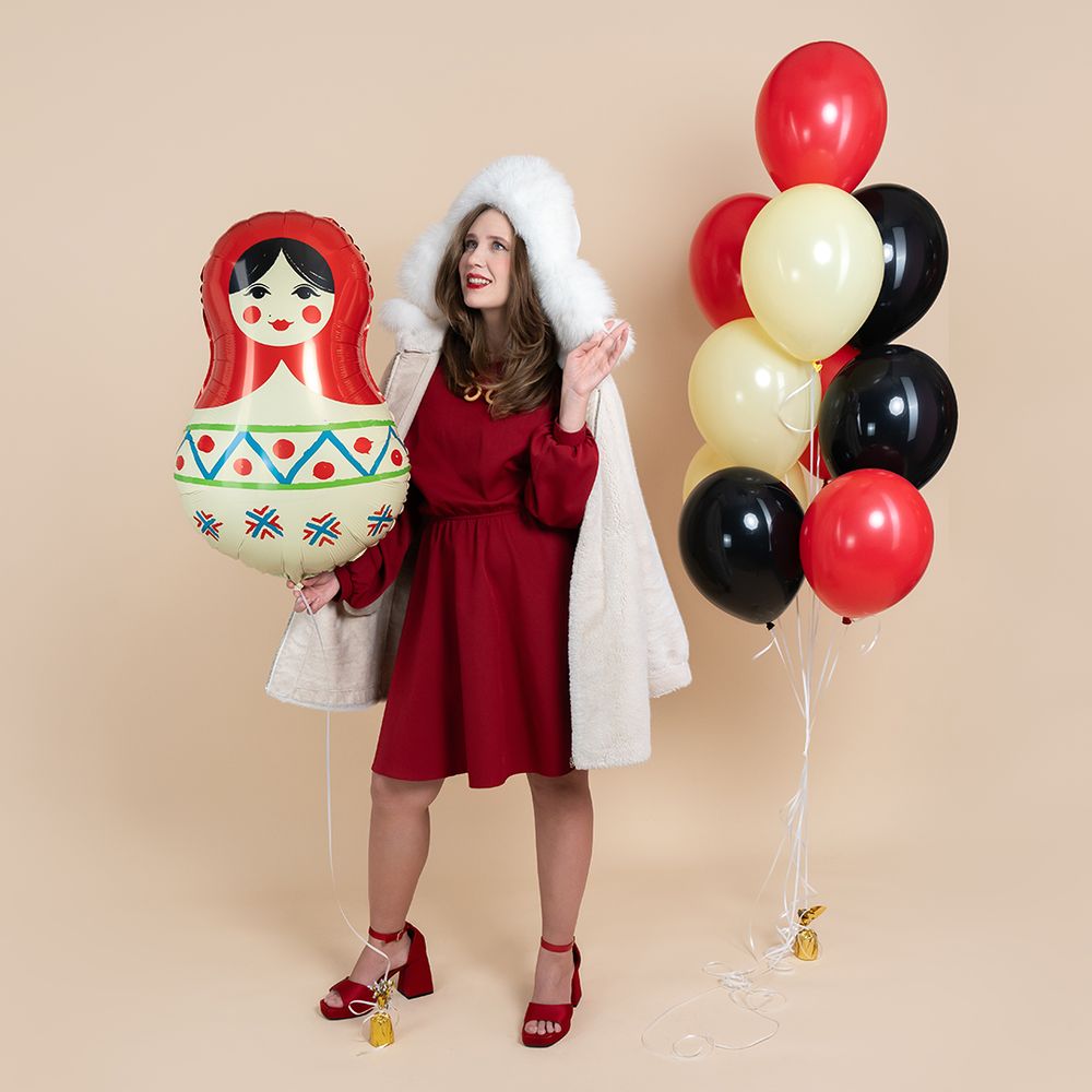 Шар (31''/79 см) Фигура, Матрешка Русский узор, 1 шт. в уп.