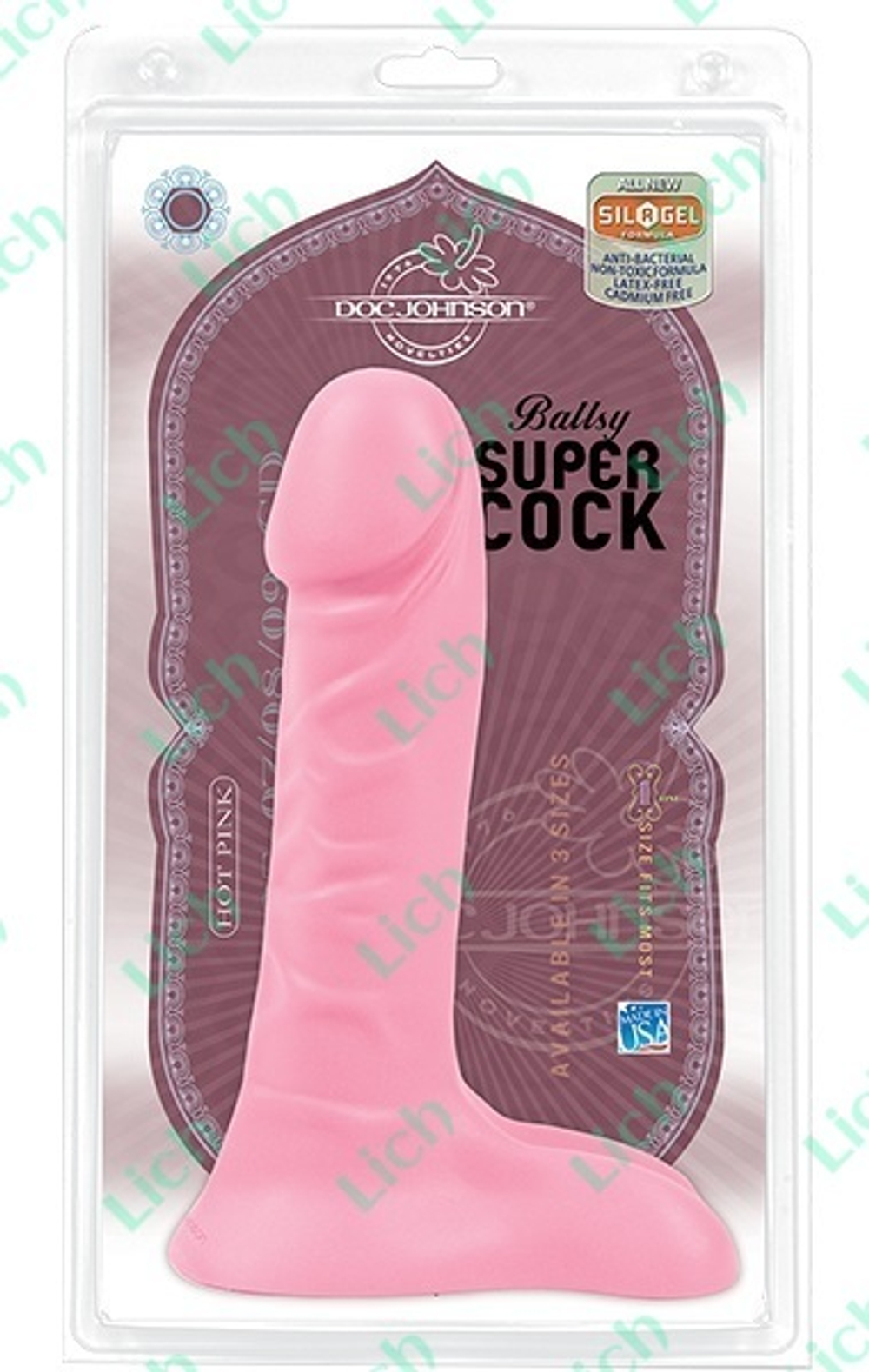 Розовый фаллоимитатор BALLSY мошонкой