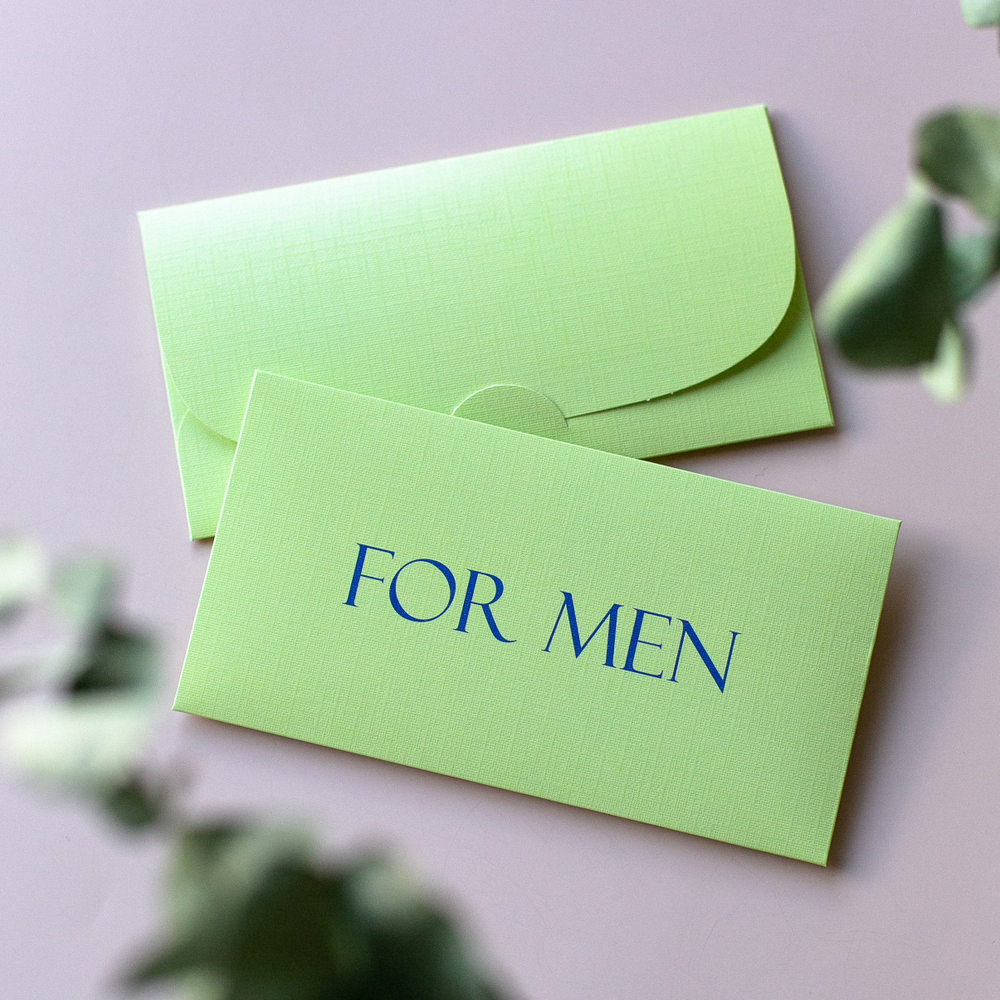 D-718 "For men" конверт из бумаги с льняной фактурой (цена за упаковку из 5 штук)