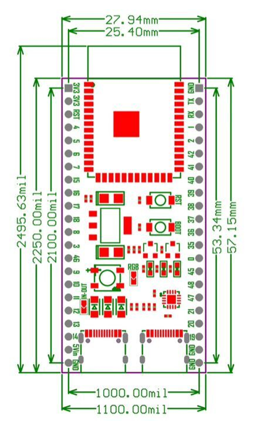 Модуль ESP32 S3/WROOM-1/N8R2