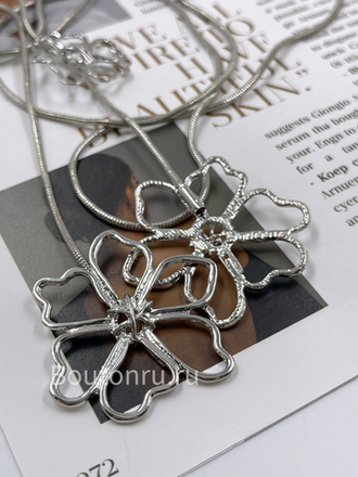 Колье трансформер (пояс) серебряное с цветами