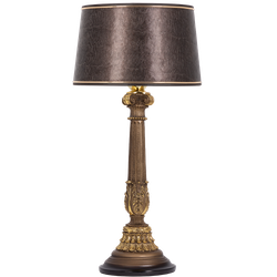 Настольная лампа Колонна Испанская Бронза Тюссо Игуана Шоколад