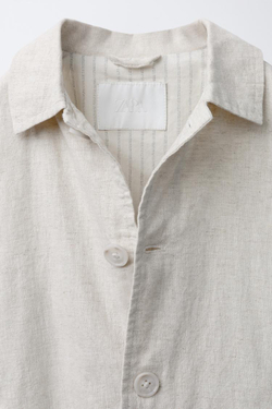 ZARA КУРТКА С ВОРОТНИКОМ-СТОЙКОЙ, ЭКРЮ