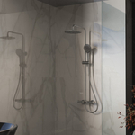 Душевая стойка Vincea Rondo VSFS-1R1GM с изливом, вороненая сталь