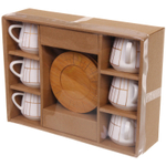 Кофейный набор 12 предметов «Скарлетт» (6 кружек 90мл+6 блюдец), прямоугольники