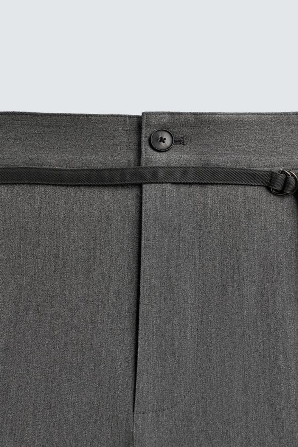 ZARA БРЮКИ BALLOON С ЗАЩИПАМИ И ПОЯСОМ, СЕРЫЙ