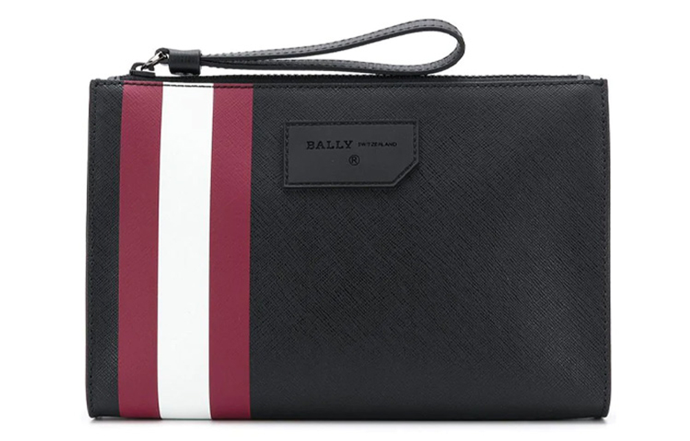 BALLY PVC Leather Coin Purse, Clutch Regular Men"s Black