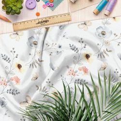 Ткань барби лёгкие цветочки веточки