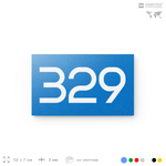Номер на дверь 329, табличка на дверь для офиса, квартиры, кабинета, аудитории, склада, голубая 120х70 мм, Айдентика Технолоджи