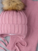 Шапка зимняя для девочки и снуд вязаные