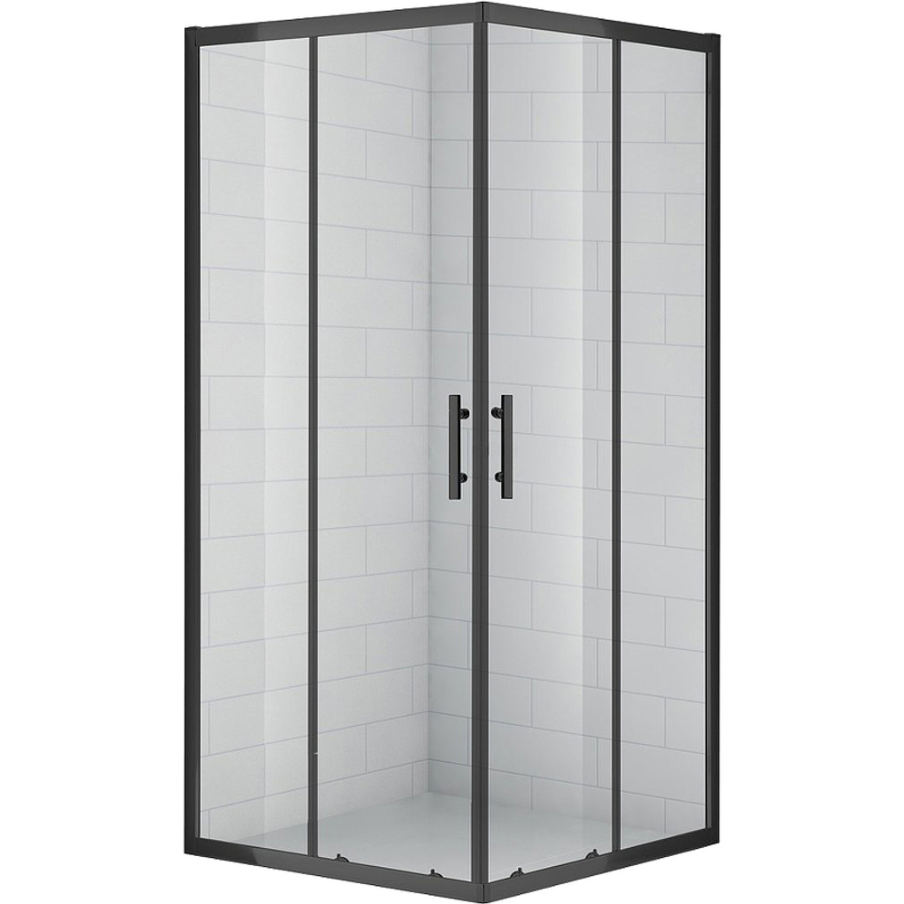 Душевой уголок Cezares Eco 90x90 ECO-O-A-2 профиль Черный стекло прозрачное