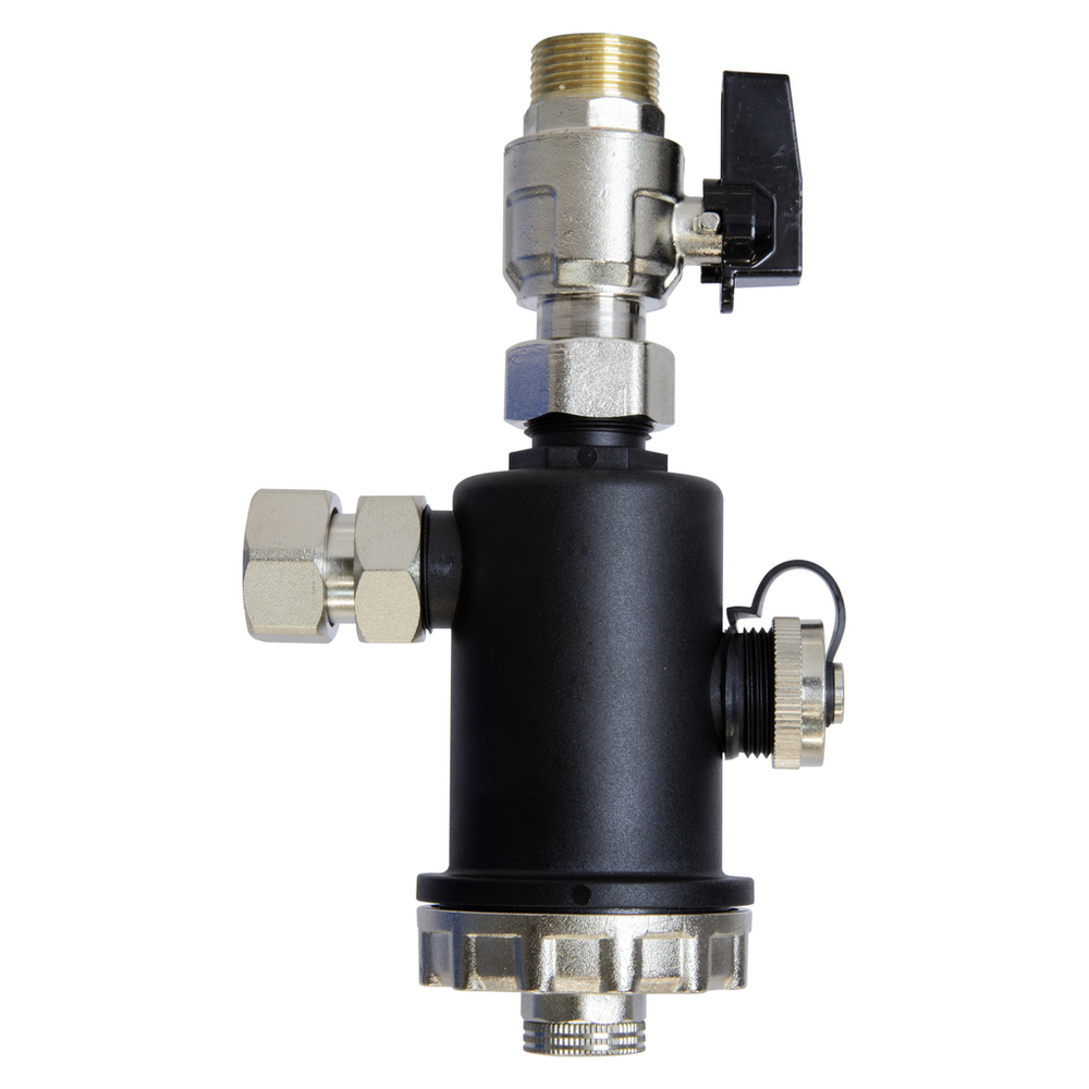 Фильтр самоочищающийся магнитный  3/4'' вн/вн дешламатор для котла , корпус черн. пластик VRT