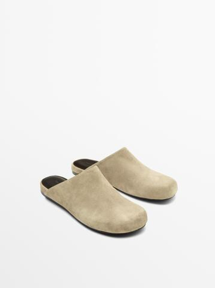 Massimo Dutti Сабо из расщепленной замши, бежевый