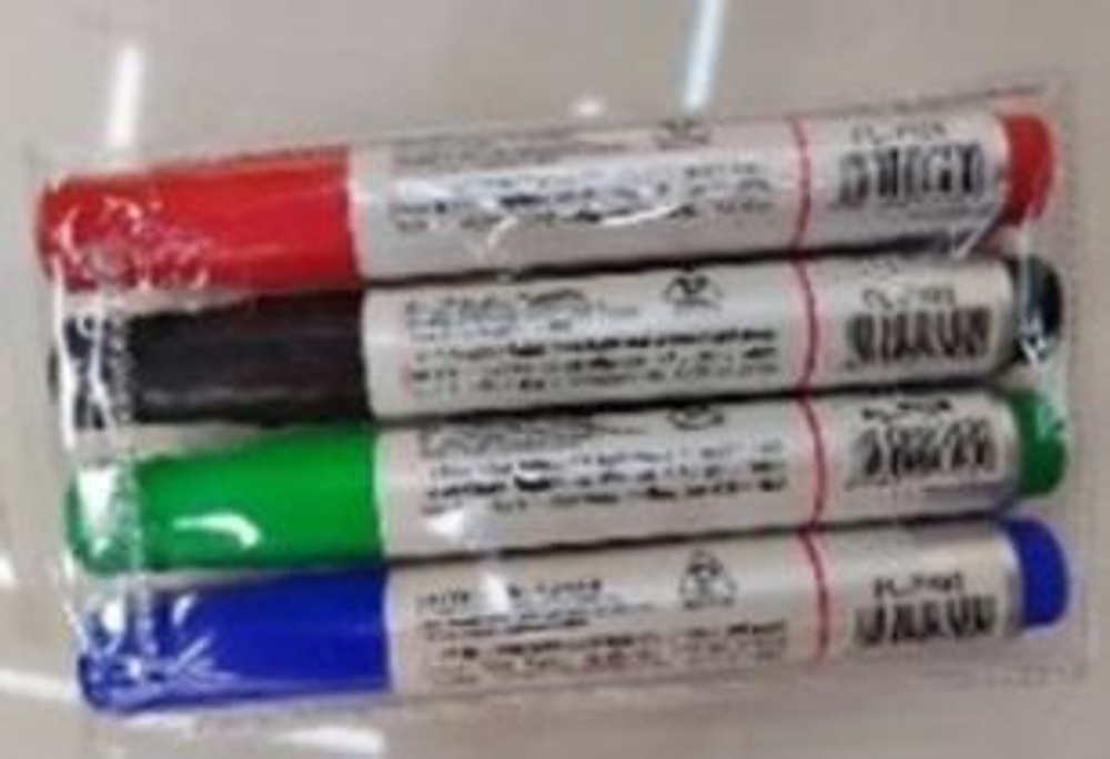 Набор маркеров для белых досок 4 цв., в ПВХ чехле