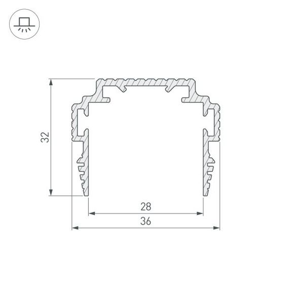 Профиль-держатель встраиваемый Arlight TEK-PLS-ZM-TK-2000 035011