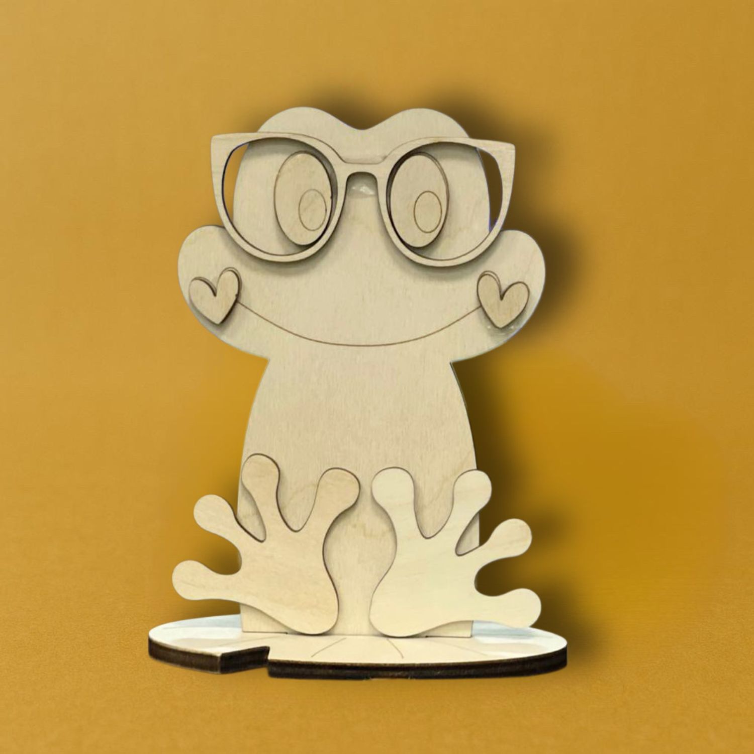Лягушонок в очках, 15*10,5см фанера