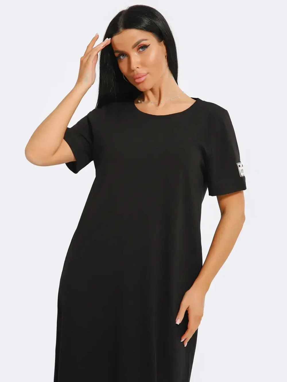 Платье хлопок однотон большие размеры