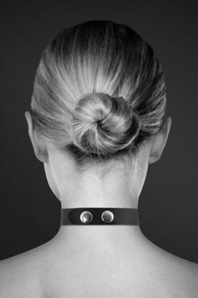 Чокер с надписью COLLIER STRASS SLAVE CUIR BOVIN (Цвет: черный)