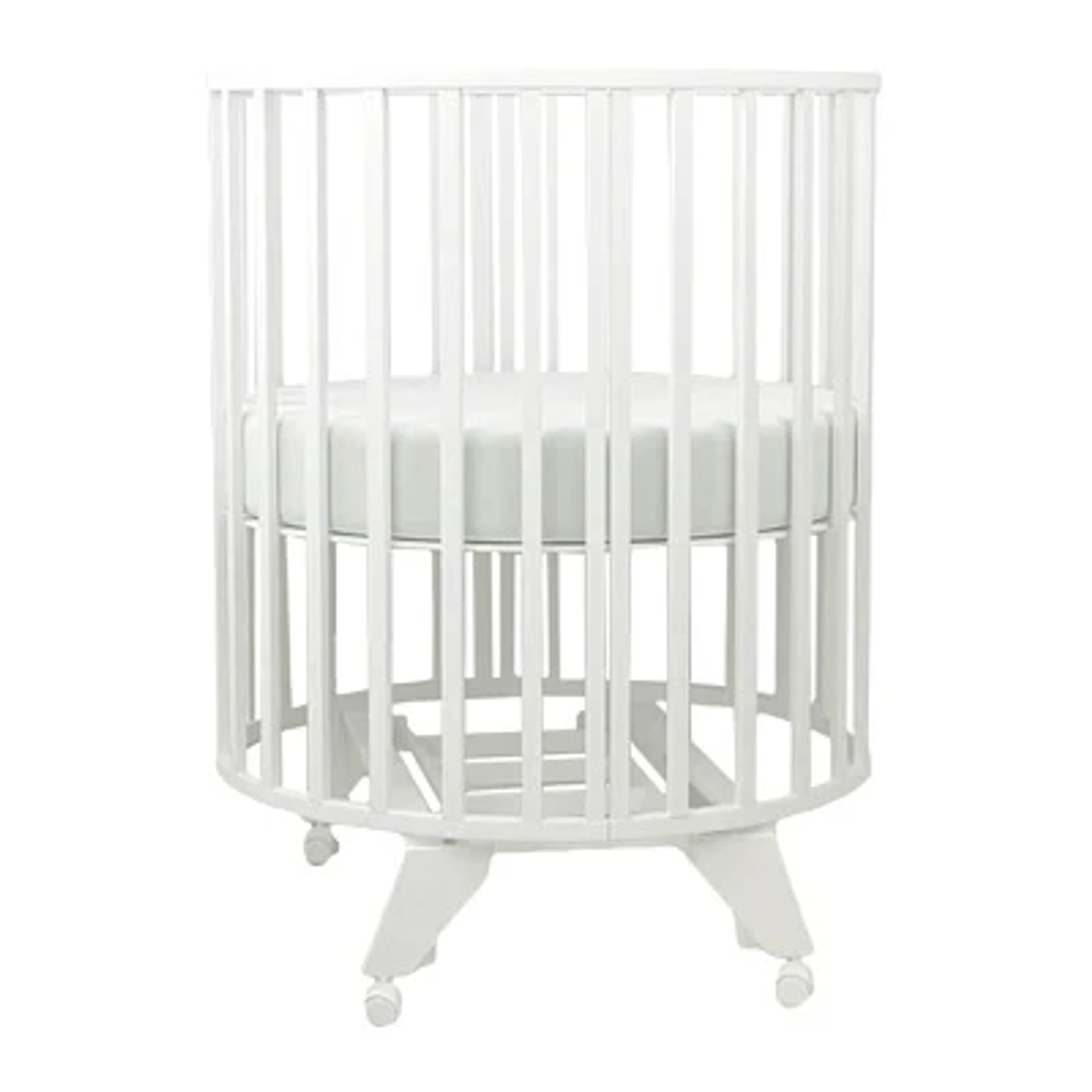 Кровать детская "София" NEW 6в1 круг-овал с универсальным маятником белый