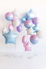 Шар (18"/46 см) Звезда, Голубой 1 шт.