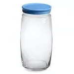 Банка для сыпучих продуктов из стекла «CESNI» 1500 мл с голубой пласт.крышкой 43023B