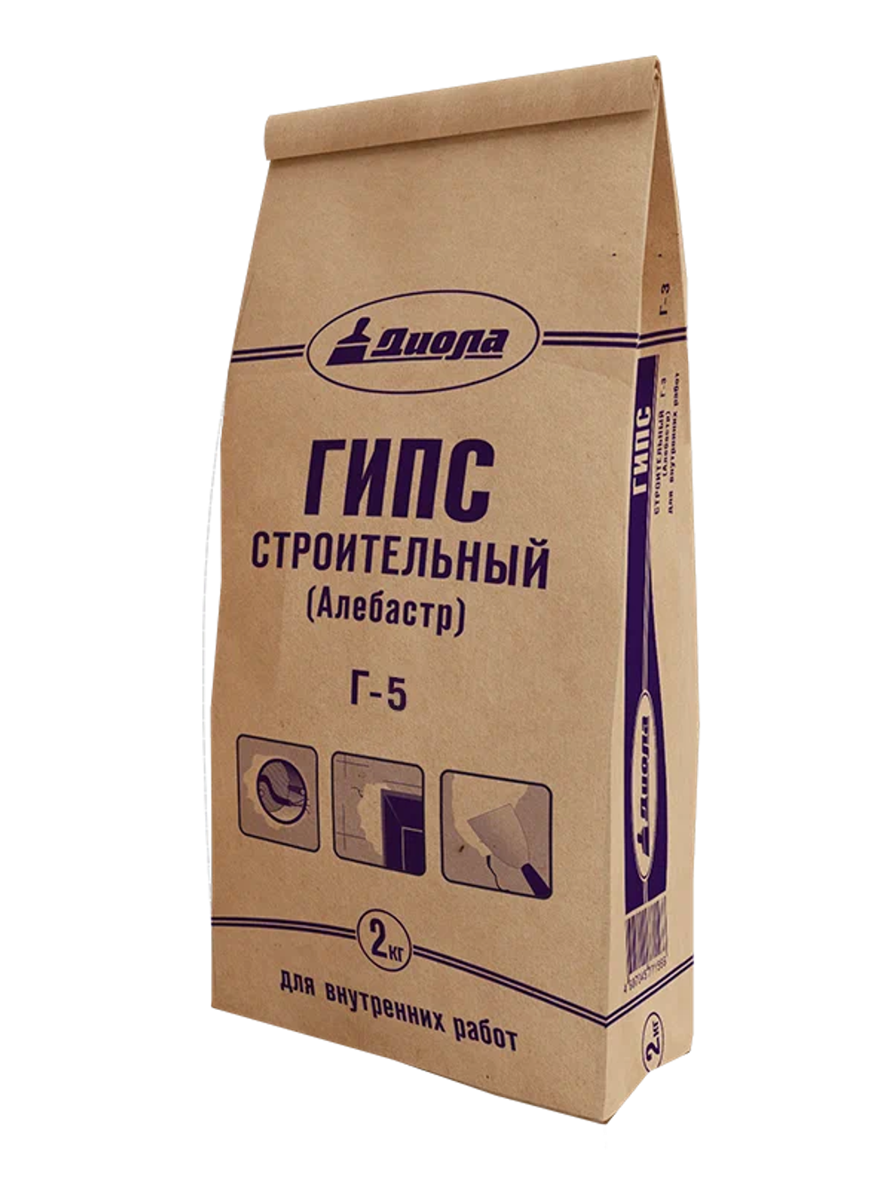 Гипс строительный Диола Г-5 (Алебастр) 5 кг