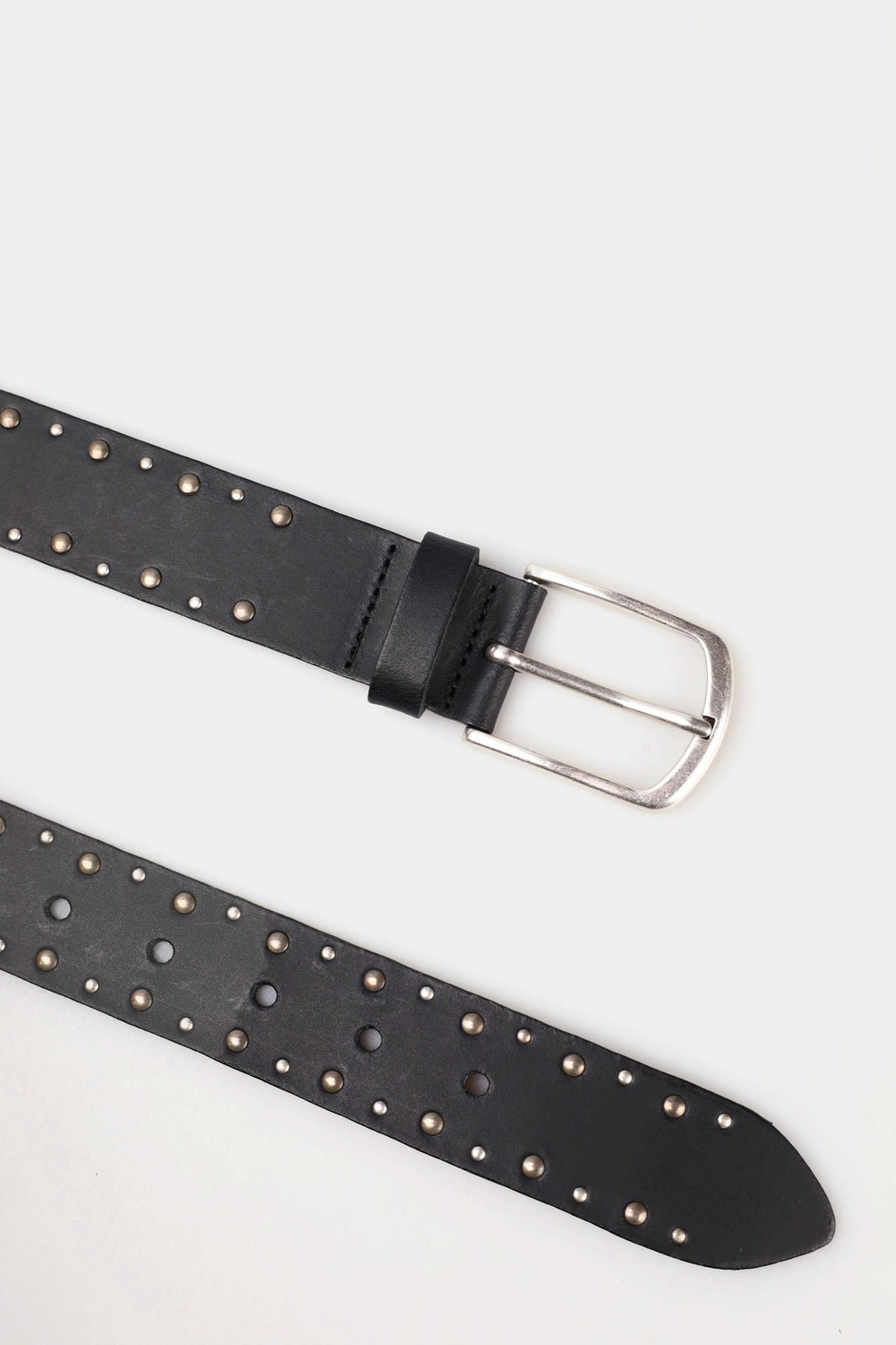 Ремень взрослый MUSTANG Leather belt in 35mm with rivets and buckle in polished silver