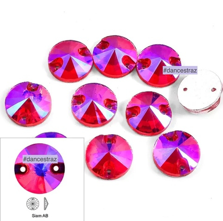 Стразы пришивные, Rivoli, Siam AB (A3-P34), 14mm, (36 ea/pkg), A3 (F2)