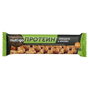 Батончик KDV NUT N GO PROTEIN миндаль и арахис 36 гр/шт 18 шт/кор