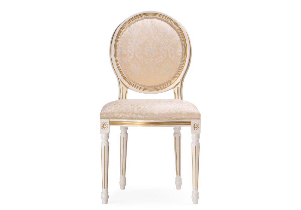 Стул Данте молочный с золотой патиной