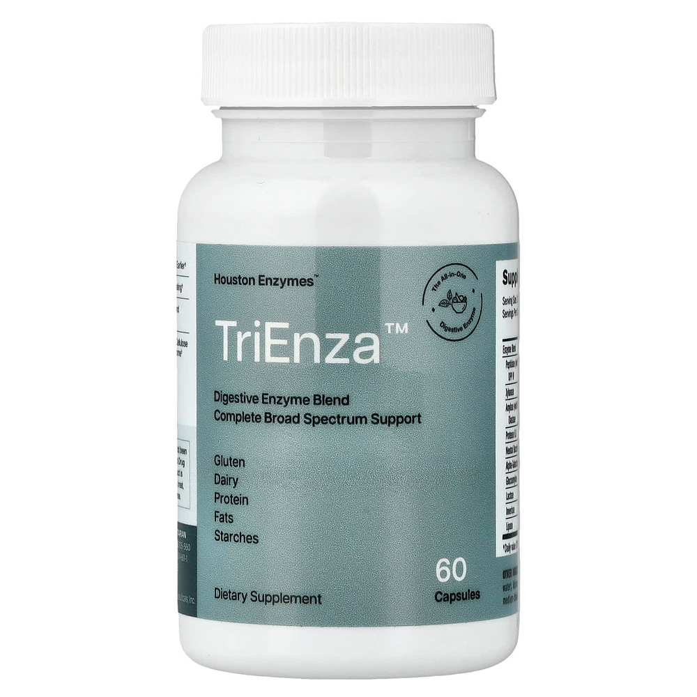 Houston Enzymes, TriEnza™, пищеварительные ферменты, 60 капсул