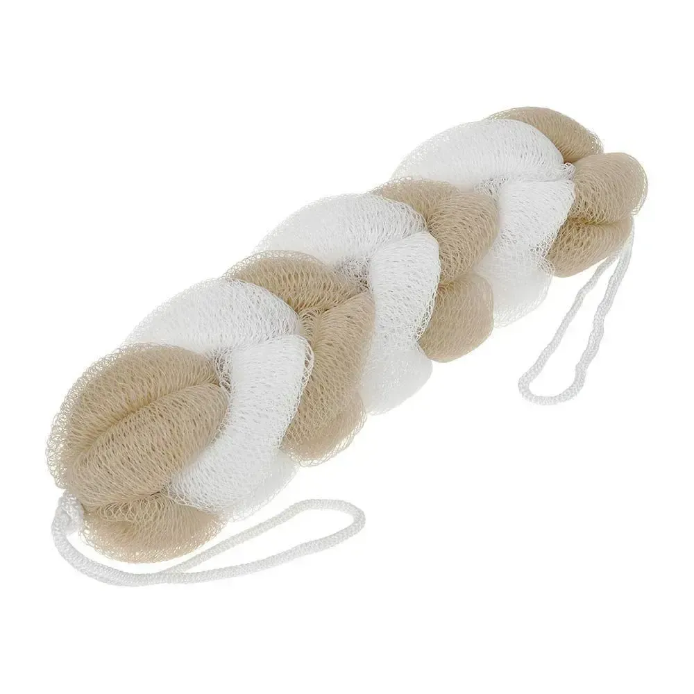 Мочалка для душа, косичка, 22см (42х5см с ручками), soft, 5 цветов, для бани и сауны, Ба