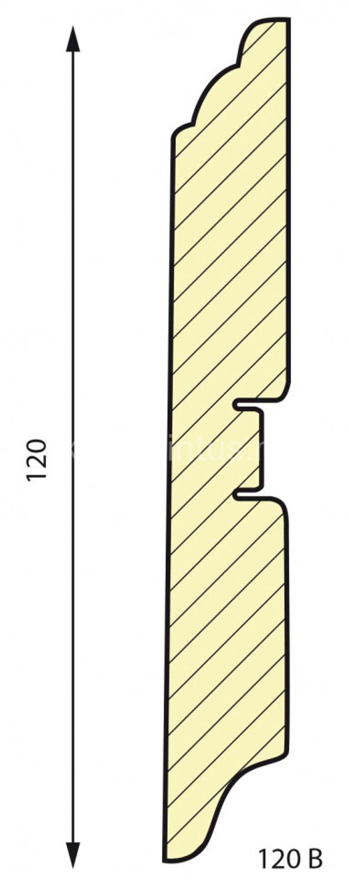 Плинтус МДФ Smartprofile Paint 120В белый под покраску 16x120х2400 мм