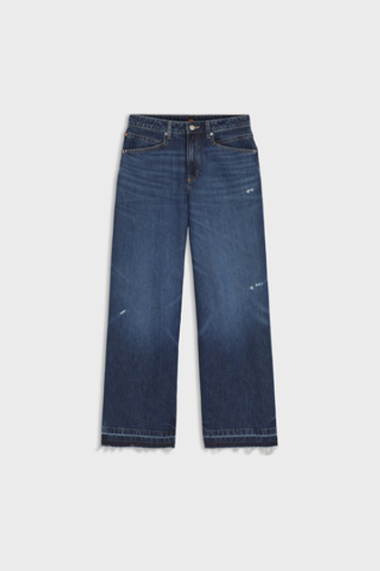 BOSS Джинсы широкого кроя с потертостями