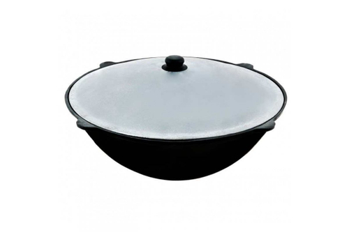 Казан Узбекский чугунный 12 литров с круглым дном и крышкой (г.Наманган)