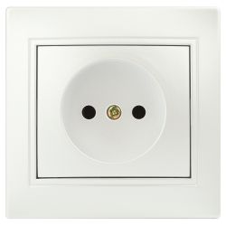 Розетка Intro Plano 1-201-06 без заземления 2P, 16А-250В, IP20, СУ, перламутр | Intro Plano