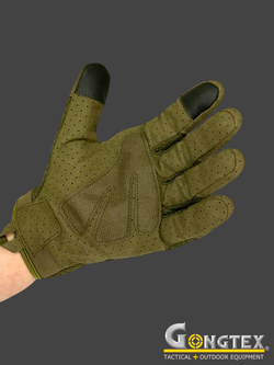 Перчатки полнопалые сетчатые с костяшками Gongtex Tactical Gloves (0056). Олива
