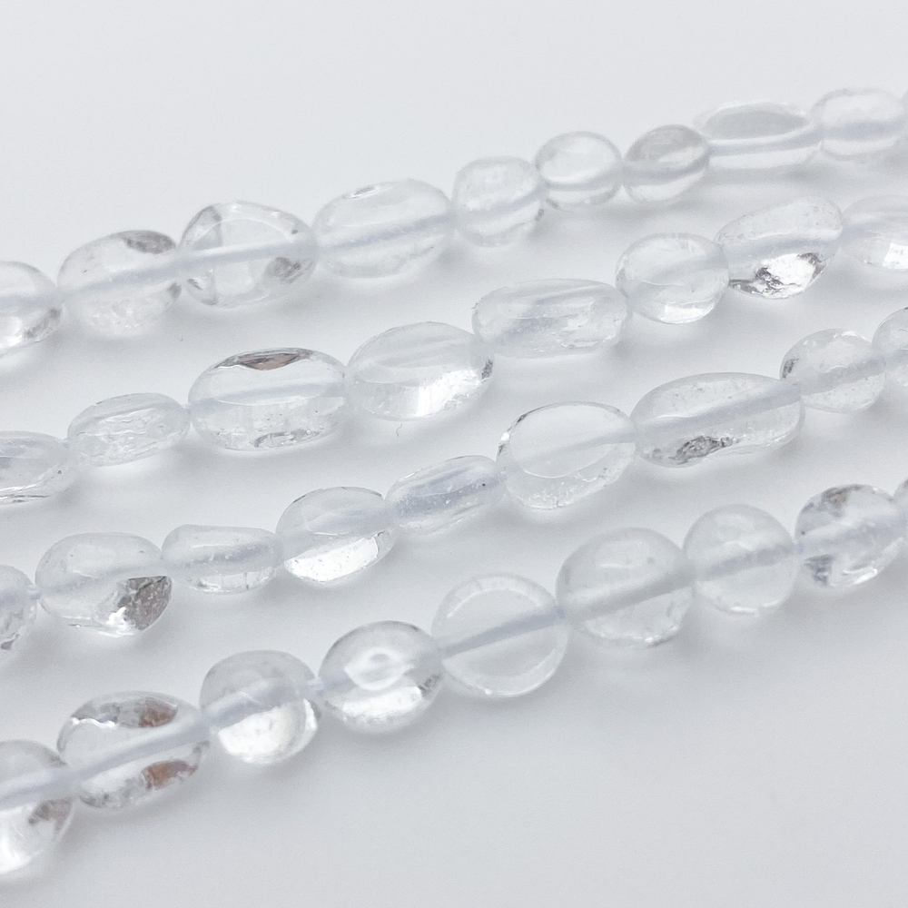 Бусины Горный хрусталь фриформ, размер около 5-8 мм, цена за нить 38 см