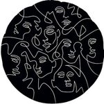 Шар (18"/46 см) Круг, Инверсия, Абстрактный образ, Черный 1 шт.