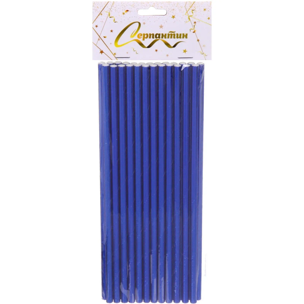 Трубочка для коктейля «Волшебство» 19,5 см d-6 мм (набор 25 шт), Синий